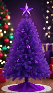 Purple Christmas Tree Background Wallpaper Idea 15