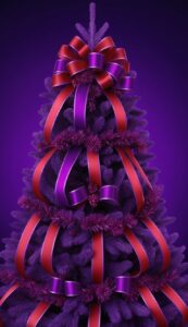 Purple Christmas Tree Background Wallpaper Idea 16