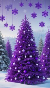 Purple Christmas Tree Background Wallpaper Idea 18