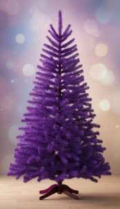 Purple Christmas Tree Background Wallpaper Idea 19