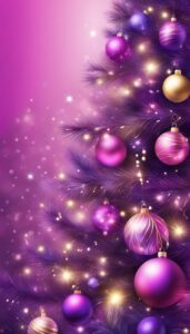 Purple Christmas Tree Background Wallpaper Idea 3