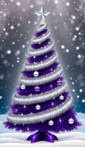 Purple Christmas Tree Background Wallpaper Idea 4