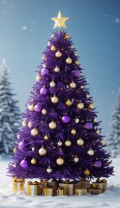 Purple Christmas Tree Background Wallpaper Idea 5