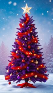 Purple Christmas Tree Background Wallpaper Idea 7