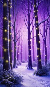 Purple Fairy Forest Christmas Phone Wallpaper