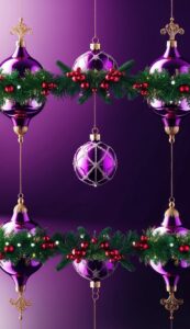 Purple Regal Reflections Christmas Phone Wallpaper