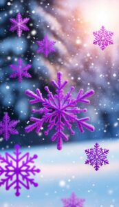 Purple Sparkling Snowflakes Christmas Phone Wallpaper