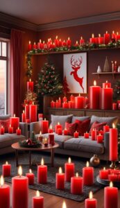 Red Christmas Candles decoration idea illustration 5