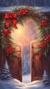 Red Christmas Door Wreath idea illustration 1