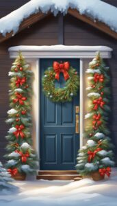 Red Christmas Door Wreath idea illustration 2