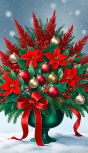 Red Christmas Flowers background 5