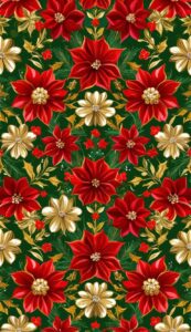 Red and Gold Christmas Flowers background 3