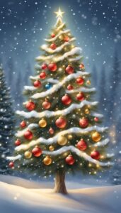 Red and White Christmas Tree idea background 2