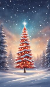 Red and White Christmas Tree idea background 4