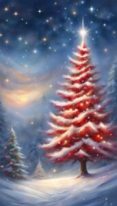 Red and White Christmas Tree idea background 6