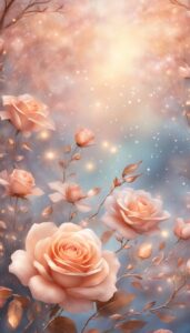 Rose Gold Christmas Flowers background 2