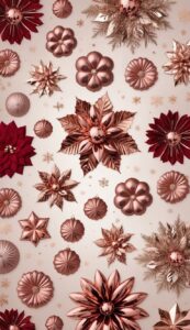 Rose Gold Christmas Flowers background 3