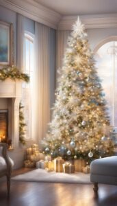 Silver and White Christmas Tree idea background 1