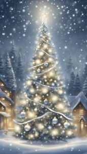 Silver and White Christmas Tree idea background 2