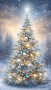 Silver and White Christmas Tree idea background 3