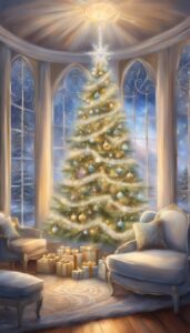 Silver and White Christmas Tree idea background 4