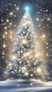 Silver and White Christmas Tree idea background 5