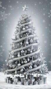 Silver and White Christmas Tree idea background 6