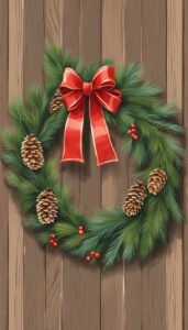 Vintage Christmas Door Wreath idea illustration 1