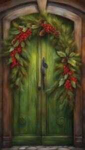 Vintage Christmas Door Wreath idea illustration 2