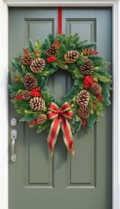 Vintage Christmas Door Wreath idea illustration 4