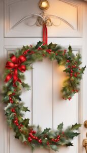 White Christmas Door Wreath idea illustration 1