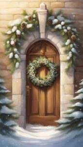 White Christmas Door Wreath idea illustration 3