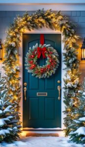 White Christmas Door Wreath idea illustration 4