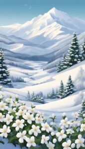 White Christmas Flowers background 1