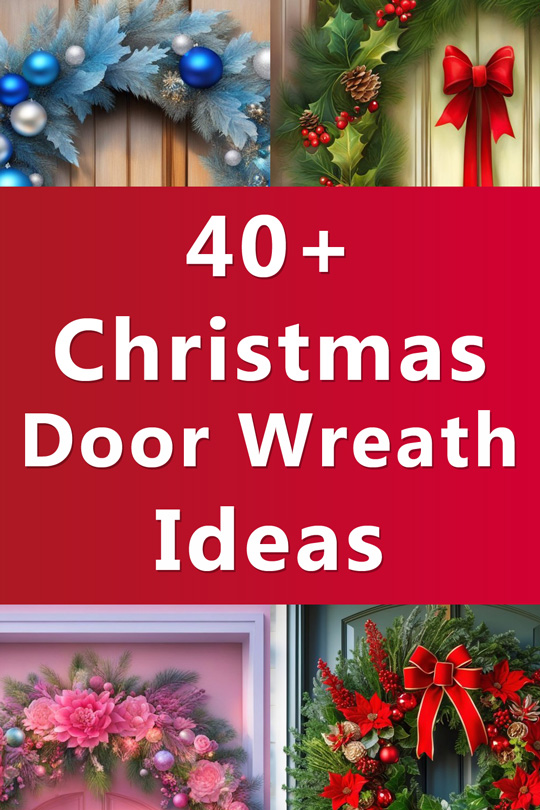 christmas door wreath ideas illustrations inspiration