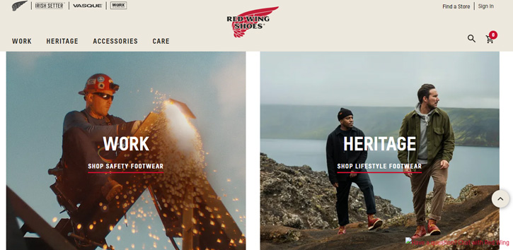 red wing shoes website