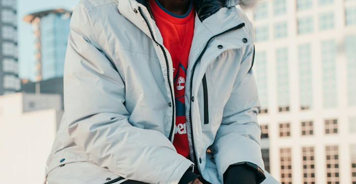 man wearing winter parka